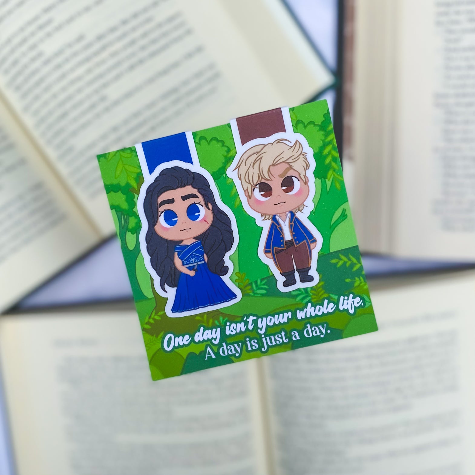 Magnetic bookmarks featuring enchanting designs of characters and magical elements from Brigid Kemmerer’s Cursebreakers series.